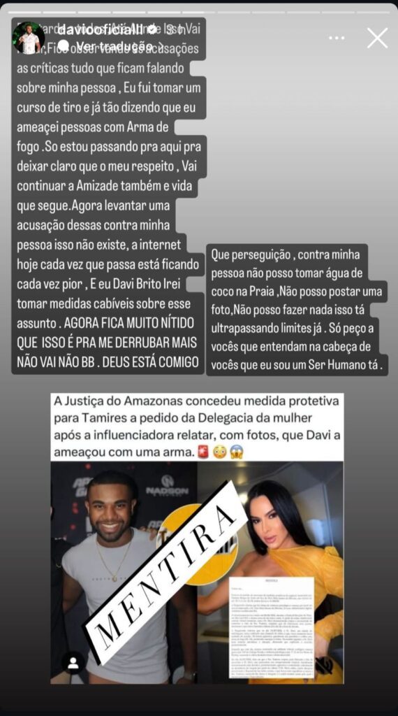 Thamires Assis denúncia suposta ameaça e obtém medida protetiva contra Davi Brito do "BBB 24" 2 Thamires medida protetiva contra Davi. BBB24 1