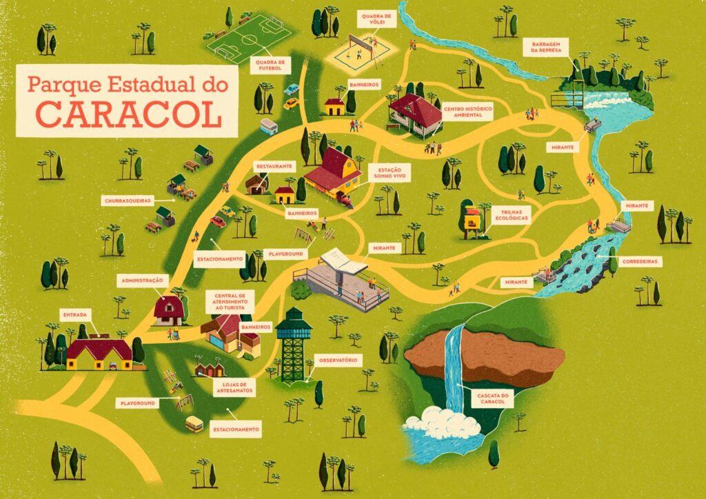 Cascata do Caracol - Tudo o que você precisa saber 1 mapa parque do caracol