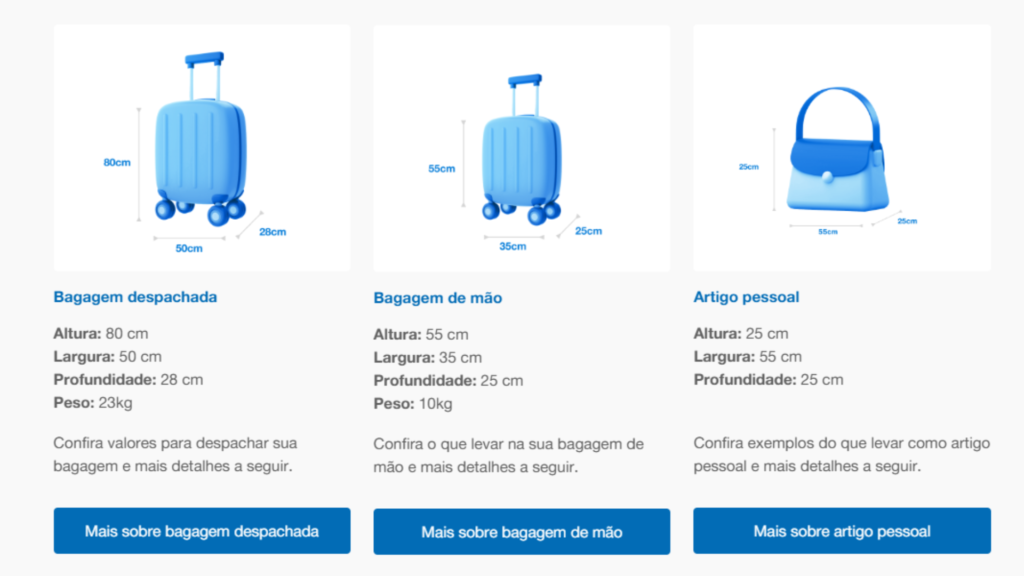 Regras de bagagens - Informações importantes 1 Regras de bagagens - Informações importantes.