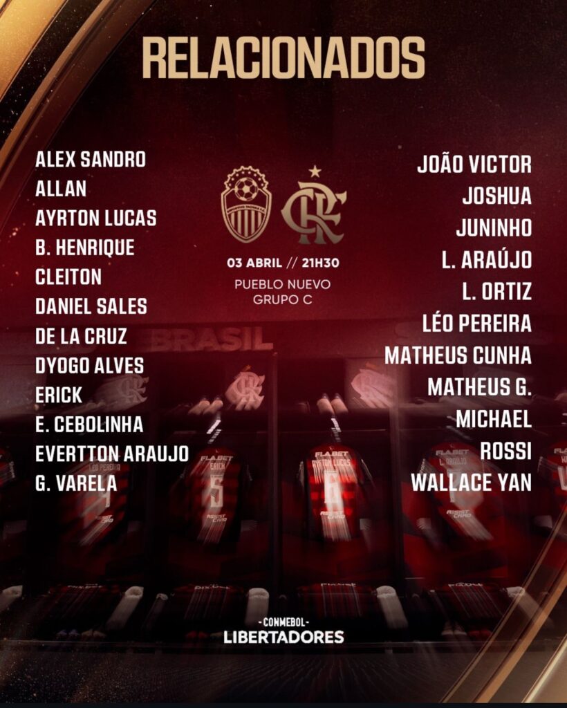 Flamengo vai estrear na Libertadores sem 5 jogadores 2 Flamengo