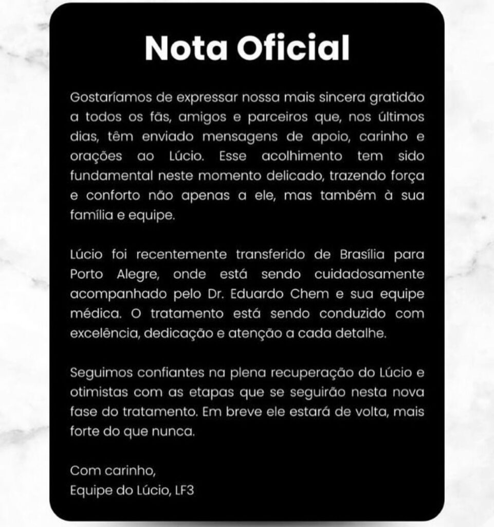 Lúcio, ex-capitão da seleção, recebe alta 3 semanas após acidente com lareira 2 Lúcio