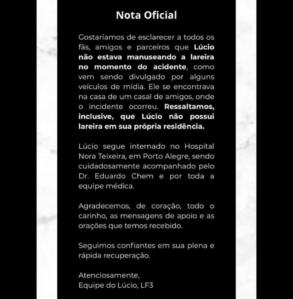 Lúcio, ex-capitão da seleção, recebe alta 3 semanas após acidente com lareira 1 Lúcio