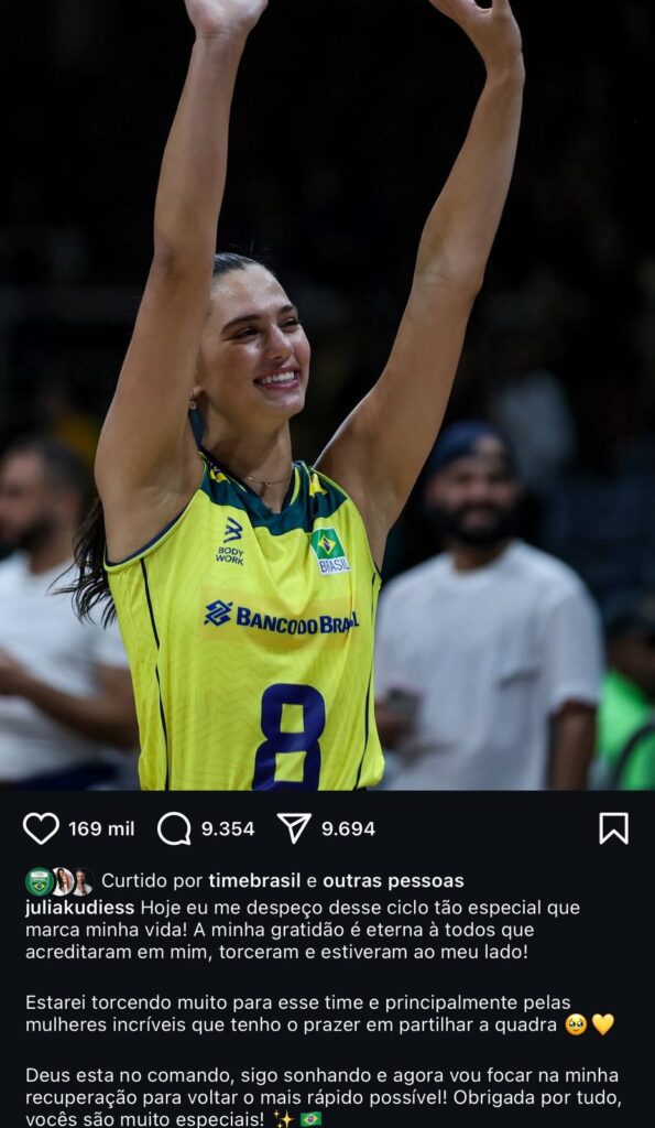 Júlia Kudiess lidera ranking de bloqueios e integra seleção da Liga das Nações 2025