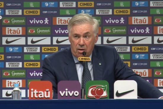 Ancelotti anuncia os 25 jogadores que irão representar o Brasil contra o Chile e Bolívia