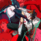 O pôster de Chainsaw Man – The Movie: Reze Arc é marcado por tons de vermelho e preto. No centro, Denji aparece como Chainsaw Man em posição de ataque, ao lado de Reze com asas e olhar enigmático. Ao fundo, personagens da trama, como Makima, reforçam o clima dramático e de confronto. Na base, Denji e Reze em silhueta trocam um momento íntimo, contrastando com a intensidade da cena