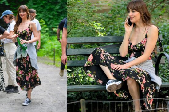 Dakota Johnson mostra como usar tênis retrô dos anos 90 em "Amores Materialistas"