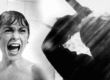 A imagem é uma cena icônica do filme “Psicose” (1960), dirigida por Alfred Hitchcock. Em preto e branco, mostra à esquerda uma mulher gritando em pânico dentro de um chuveiro, enquanto à direita aparece a silhueta de uma figura levantando uma faca, prestes a atacar. Essa sequência é uma das mais famosas da história do cinema de terror
